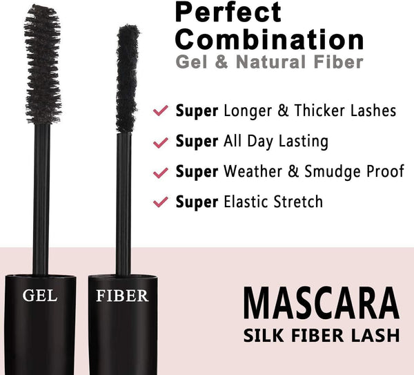 Youngfocus 3D Fiber Lash Mascara, Waterproof, Long-Lasting Volume, Smudge-Proof