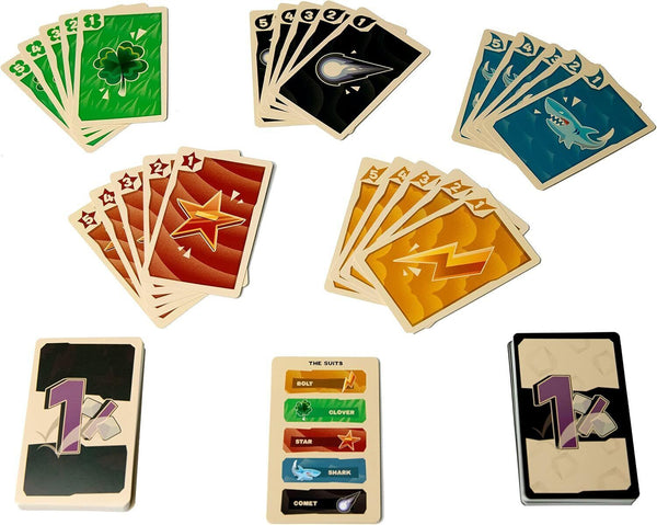 Iconiq Studios 1% - Strategic Chance Game, 2 Decks & Dice, All Ages
