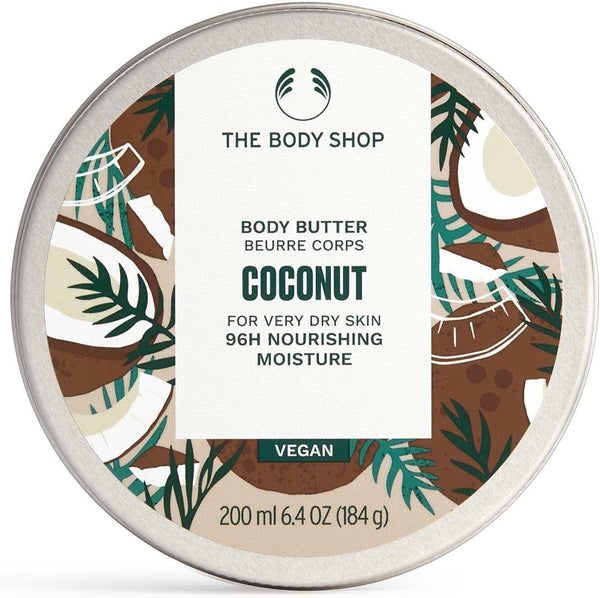 Coconut Vegan Body Butter 200ml 96h Moisture for Dry Skin