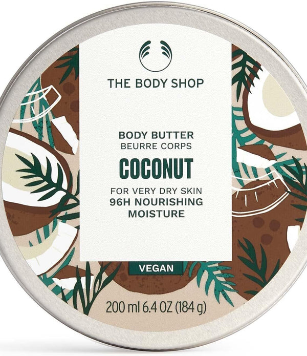 Coconut Vegan Body Butter 200ml 96h Moisture for Dry Skin