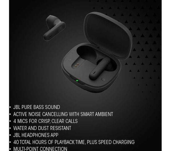 JBL Wave Flex 2, Wireless Bluetooth Earbuds 40h Playtime JBL Pure Bass Sound