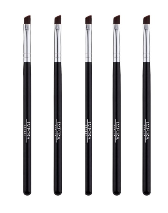 5 Pack of  Impora London Angled Eyeliner Brush - Precise Makeup Tool MultiPack