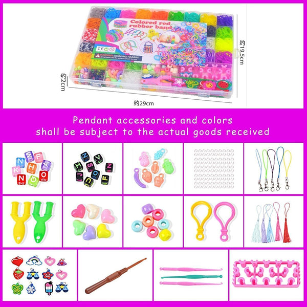 LKTINGOV 5000+ Colorful Loom Bands Set  DIY Bracelet Making Rubber Bands