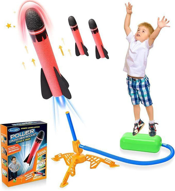 Power Launcher Rocket Toy with 3 Rockets for Kids Outdoor Fun