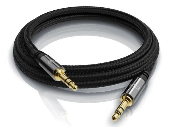 Primewire 3.5mm AUX Jack Cable - Nylon braided - 1m - Black