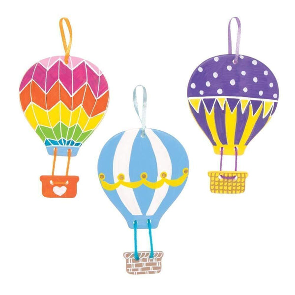 Baker Ross Hot Air Balloon Ceramic Decorations - Pack of 5 for DIY Crafting