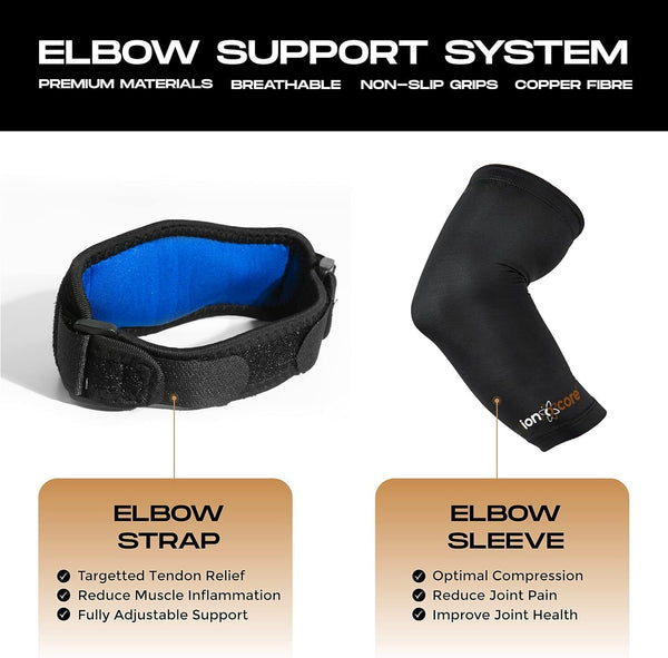 Ionocore Elbow Bandage - Tennis Arm Support for Men & Women, Small