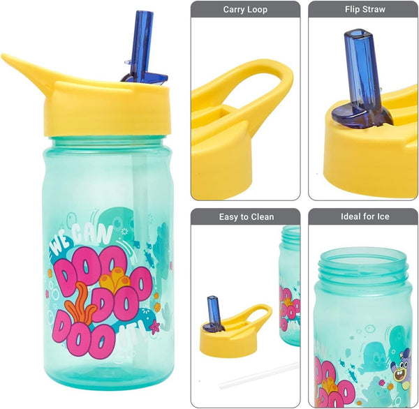 Baby Shark Big Show Water Bottle - Flip up Straw 380ml, Official Merchandise