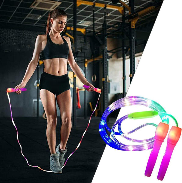 ANBET 2pk LED Jump Ropes, Adjustable Length, 3 Light Modes, Random Colours