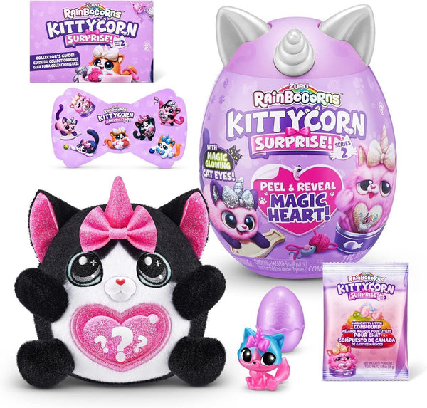 Rainbocorns Kittycorn Surprise Series 2 - Lucky Black Cat Plush, 10, Ages 3+