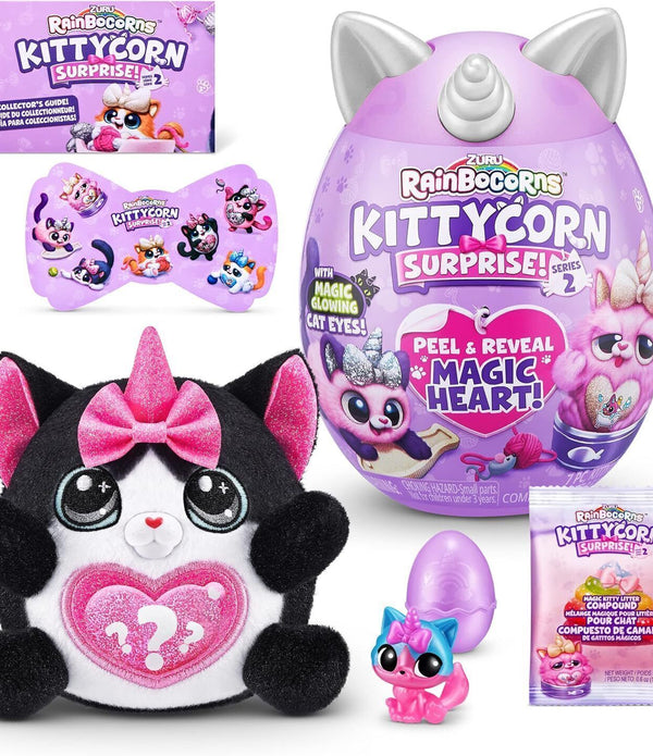 Rainbocorns Kittycorn Surprise Series 2 - Lucky Black Cat Plush, 10, Ages 3+
