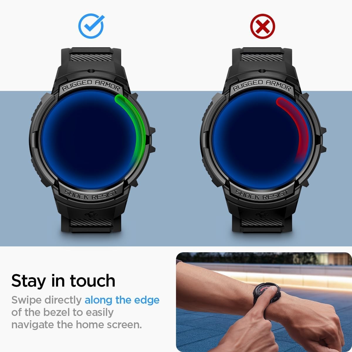 Spigen Rugged Armor Pro Strap Case Black Samsung Galaxy Watch 6 44mm