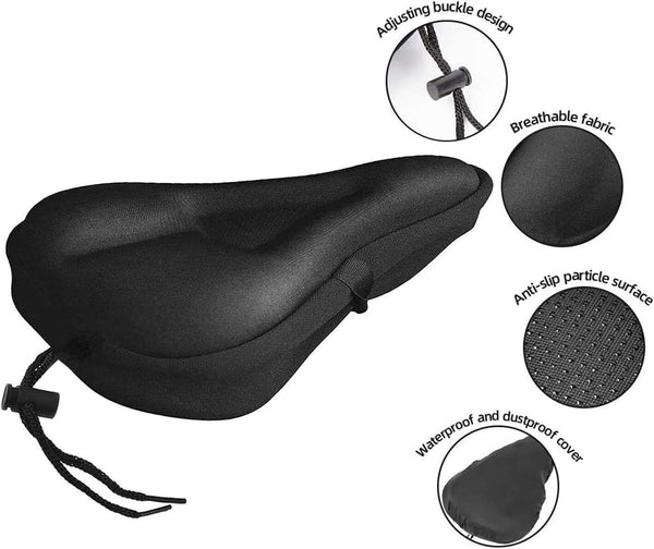 YHT Extra Soft Gel Bike Seat Cover  Water & Dust Resistant with Memory Foam