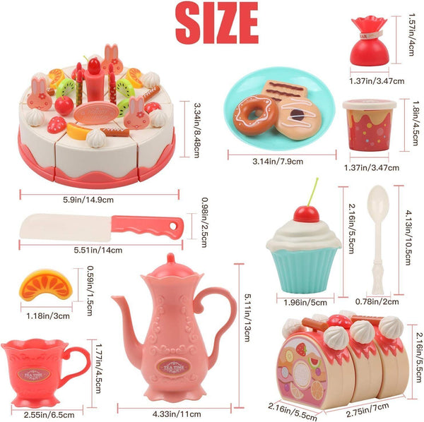 83 pcs DIY Make Your Own Birthday Cake Toy for Kids with Musical Candle