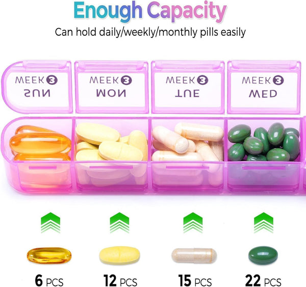 Zoksi Monthly Pill Organizer 28 Days, 4 weeks