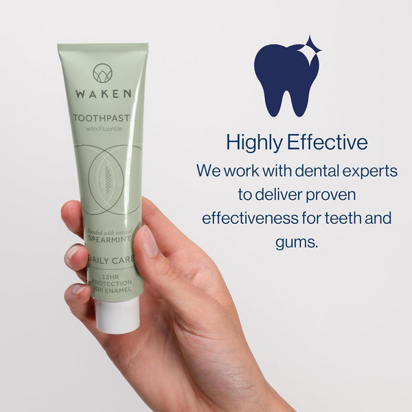 Waken 75ml Spearmint Toothpaste Fresh Mild Flavour Lightly Foaming With Fluoride