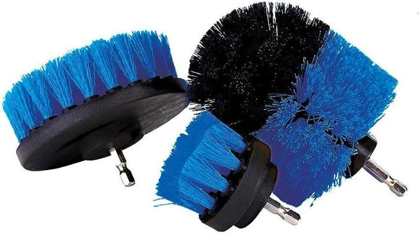 3 Piece Drill Brush Attachment Set Power Scrubber Brush Set All Purpose Blue