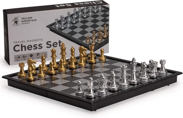 Yellow Mountain Imports Magnetic Chess Set 25cm Portable Folding Board