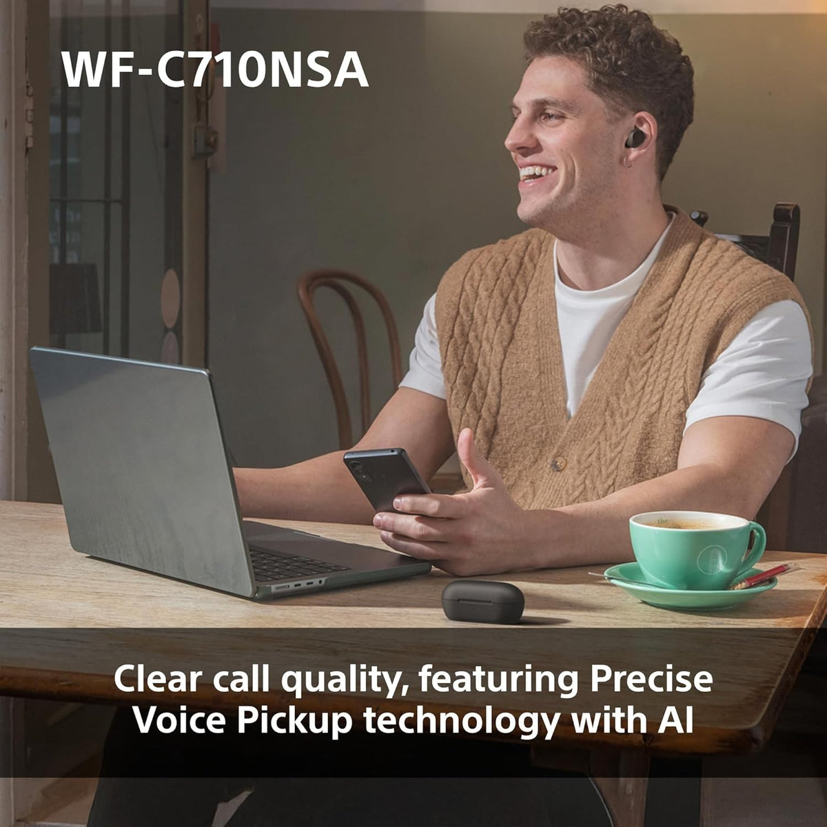 SONY WF-C710N Wireless Bluetooth Noise-Cancelling Earbuds - Black
