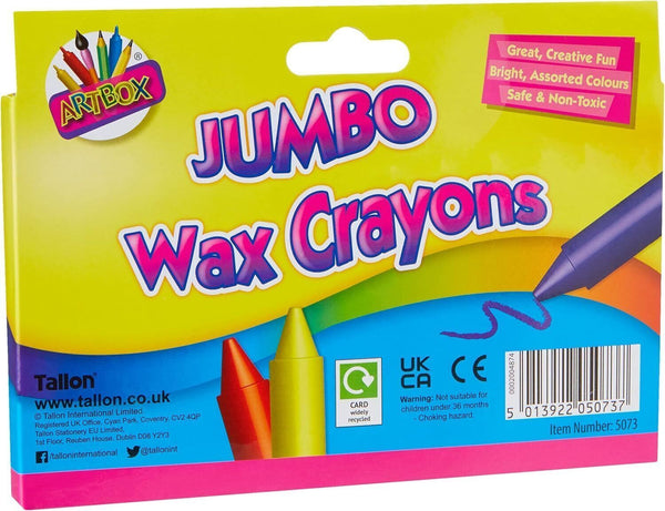 Jumbo Wax Crayons Children Kids Party Colouring Bright Colours Chunky 12 Pack