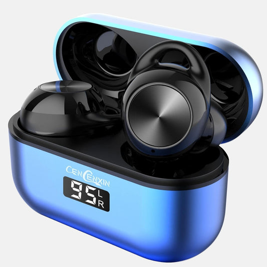 CENCENXIN Wireless Earbuds W4 Bluetooth Sport Headphones LED Display Blue