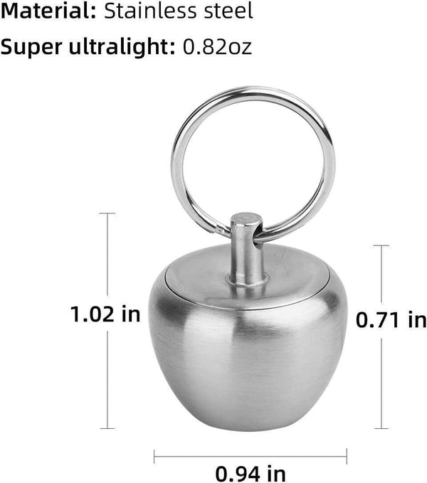 NHDT Stainless Steel Keychain Pill Holder - Apple Pendant Design (EDC)