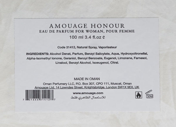 Amouage Honour Woman 100ml Eau De Parfum EDP Perfume Spray For Her