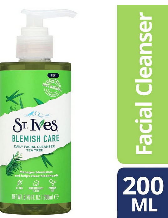 3 PACK St. Ives Blemish Care Daily Facial Cleanser Tea Tree 3 x 200ml Multipack