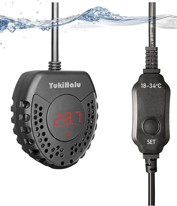 YukiHalu Small Submersible Aquarium Heater 50W - Built-in Thermometer