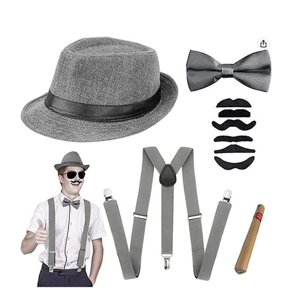 1920s Fancy Dress for Men - 1920s Men's Accessories Gangster Gatsby Costume Set