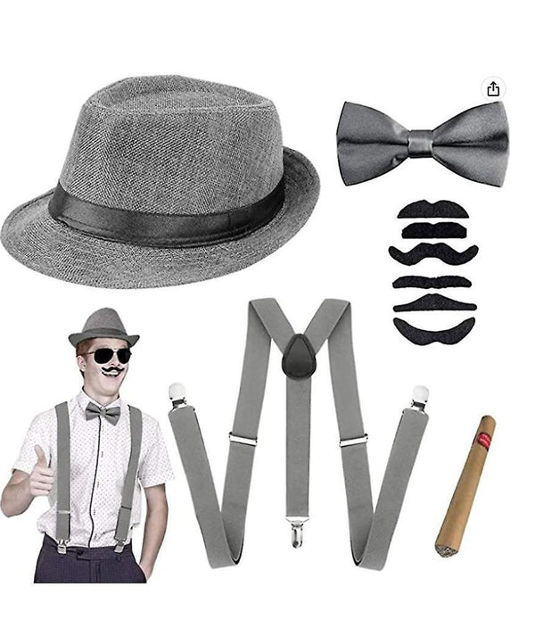 1920s Fancy Dress for Men - 1920s Men's Accessories Gangster Gatsby Costume Set