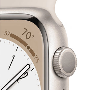Apple Watch Series 8 (GPS, 41mm) Starlight Aluminium Case + Starlight Strap