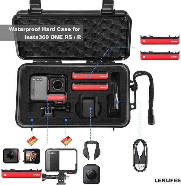 LEKUFEE Travel Hard Case for Insta360 ONE RS/R Camera & Accessories