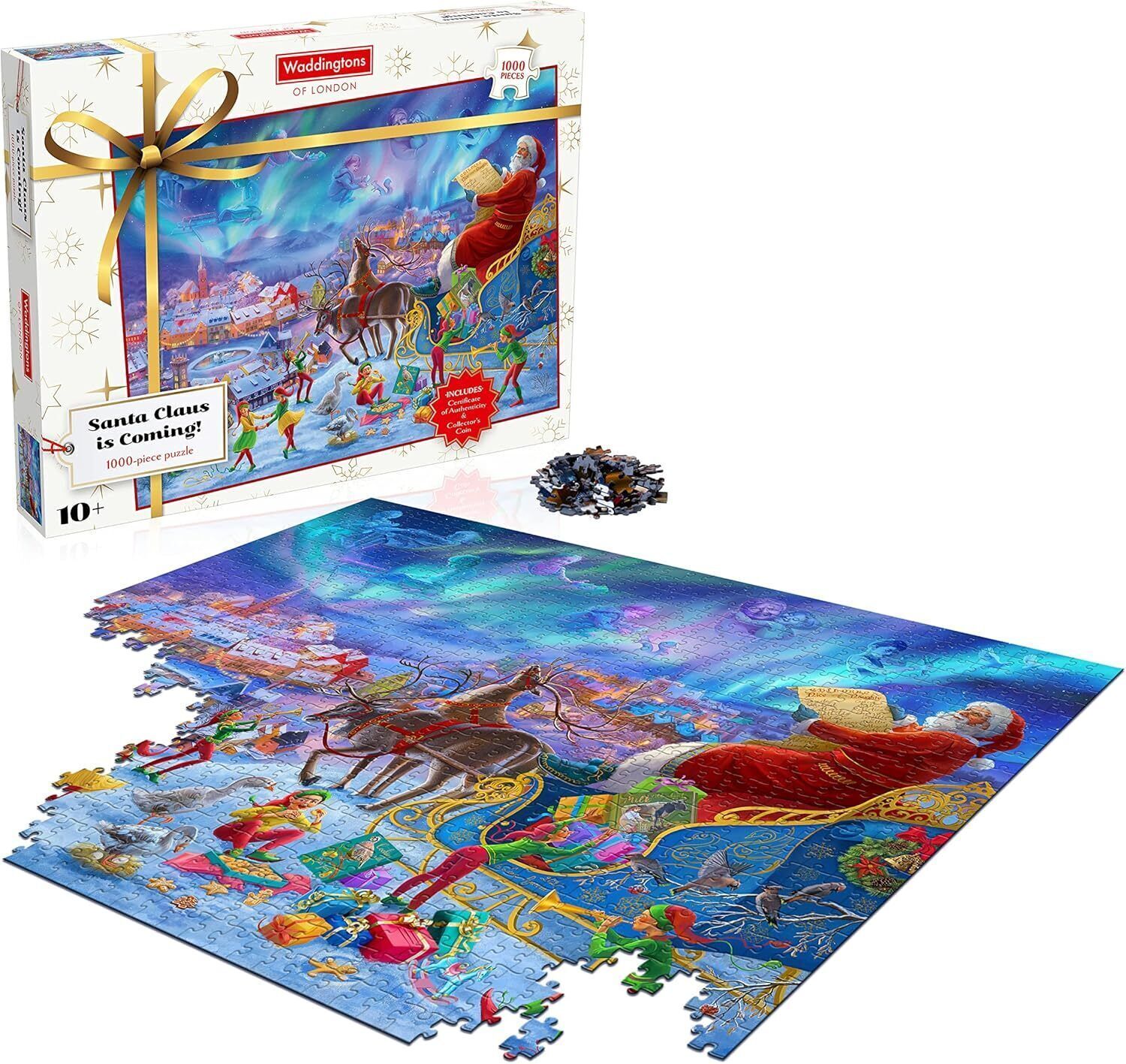 Winning Moves Waddingtons Christmas 1000-Piece Jigsaw Puzzle 2021 Edition