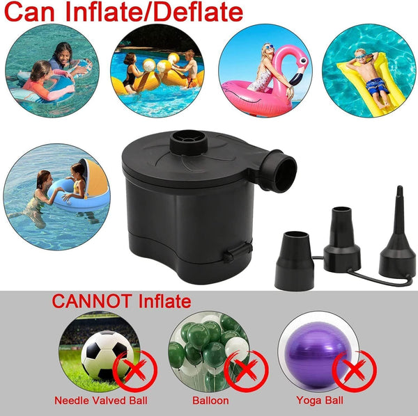 OBEST Portable USB Mini Electric Air Pump Inflator Deflator 4 Nozzles for Pool B