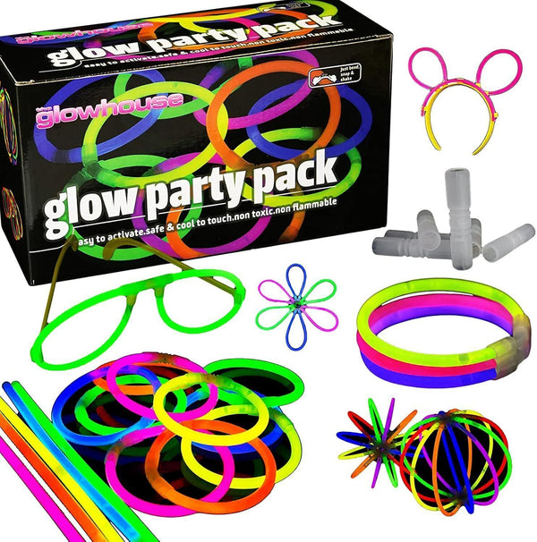 Huge Glow Stick Party Pack - 220 pcs, Glowhouse UK, Necklaces, Bracelets, Balls