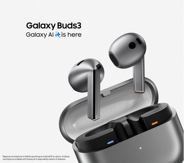 SAMSUNG Galaxy Buds3 Wireless Bluetooth Noise-Cancelling Earbuds - Silver