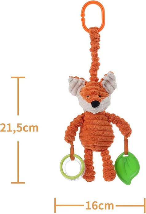 Apricot Lamb Baby Stroller Teething Toy, Fox Character, 8.5 Inches