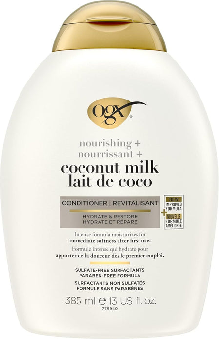 OGX Coconut Milk Conditioner 385ml - 2 pack - for Dry / Damaged Hair