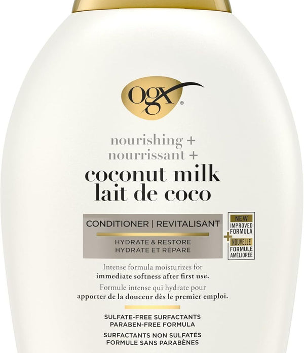 OGX Coconut Milk Conditioner 385ml - 2 pack - for Dry / Damaged Hair