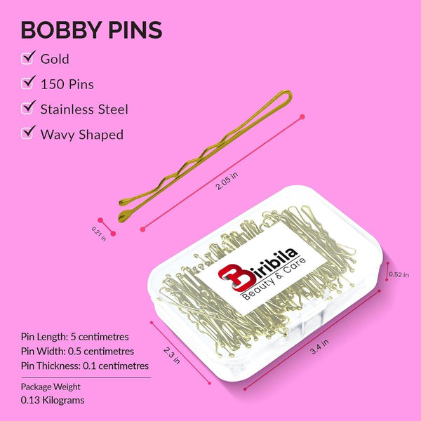 Biribila Bobby Pins � 5cm Long Hair Pins for Women - Gold 150