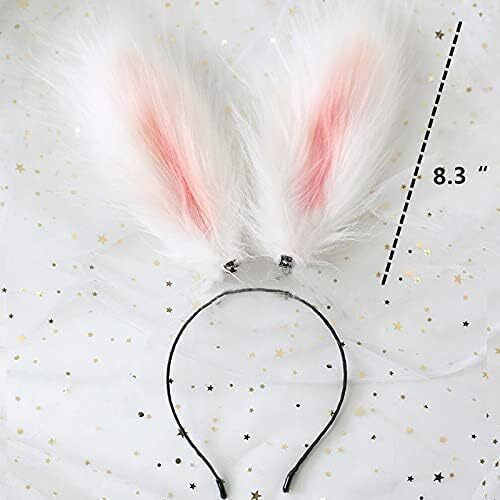 Fxaelian Cosplay Rabbit Bunny Ears Hair Clips, Headband, Pink