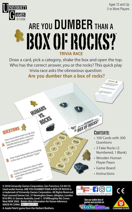 Are You Dumber Than A Box Of Rocks University Games -  New