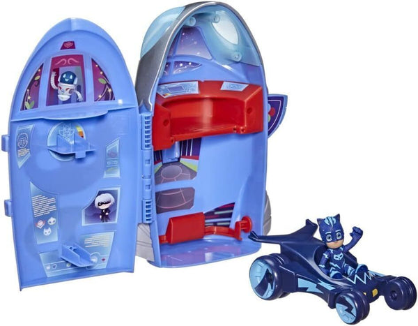 PJ MASKS 2-in-1 Headquarters & Rocket Playset with Action Figure  Ages 3+