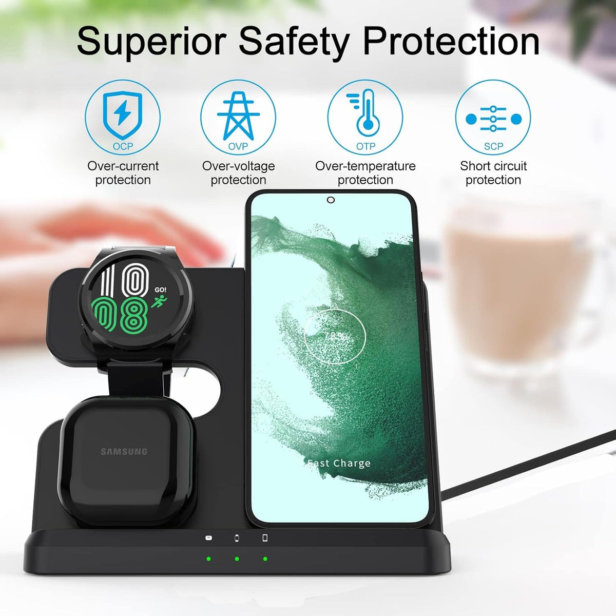 Samsung 3 in 1 Wireless Charging Station for Galaxy S23 S22 Watch Buds