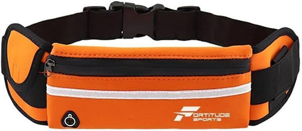 Running Belt Waist Pack w/Phone Holder & Bottle Pocket Waterproof - Orange