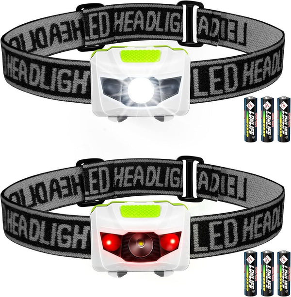 Fulighture LED Head Torch 2-Pack - 600LM Waterproof Headlamp for Outdoors