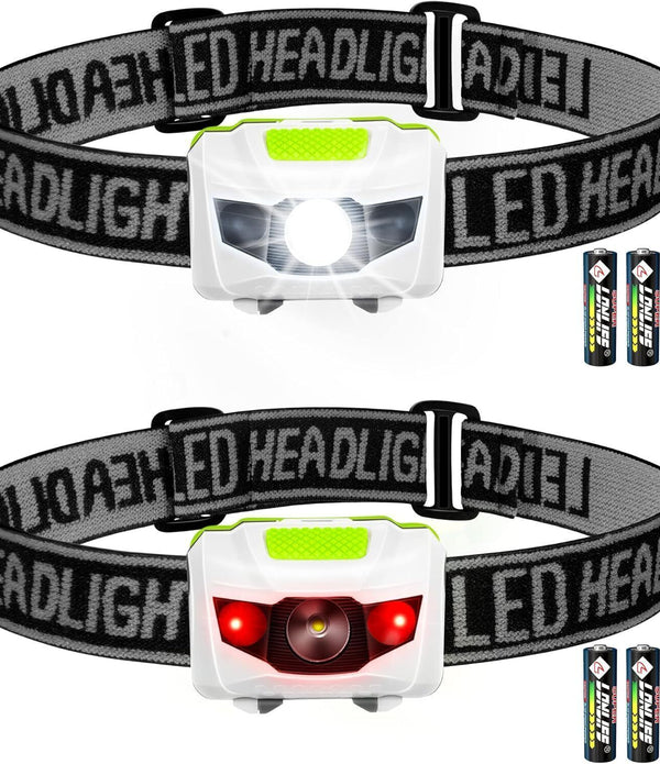 Fulighture LED Head Torch 2-Pack - 600LM Waterproof Headlamp for Outdoors