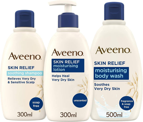 Aveeno Skin Relief Regime Bundle: Body Wash, Lotion & Shampoo (3 Count)