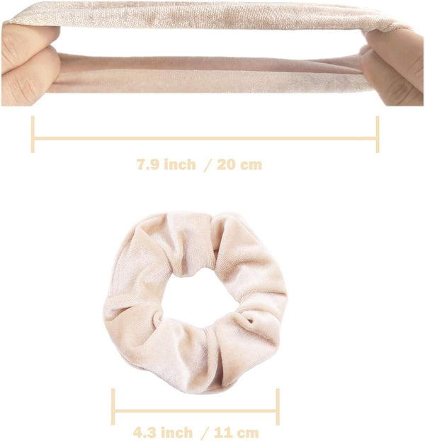 VENUSTE 12-Pack Velvet Scrunchies - Neutral Colors for Women’s Hair